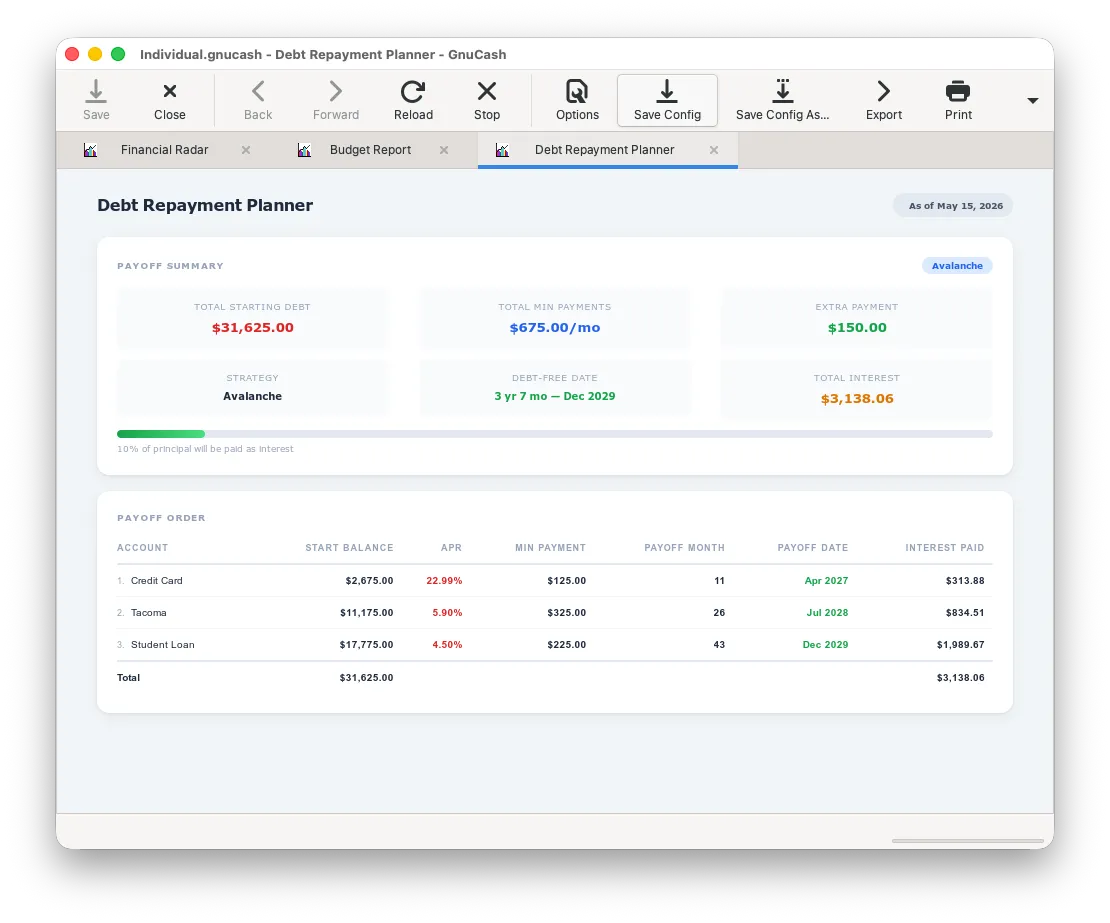 Debt Repayment Planner